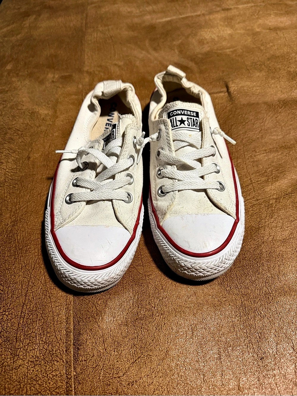 Converse Chuck Taylor All Star Shoreline Slip-On Sneakers White & Red Women's US